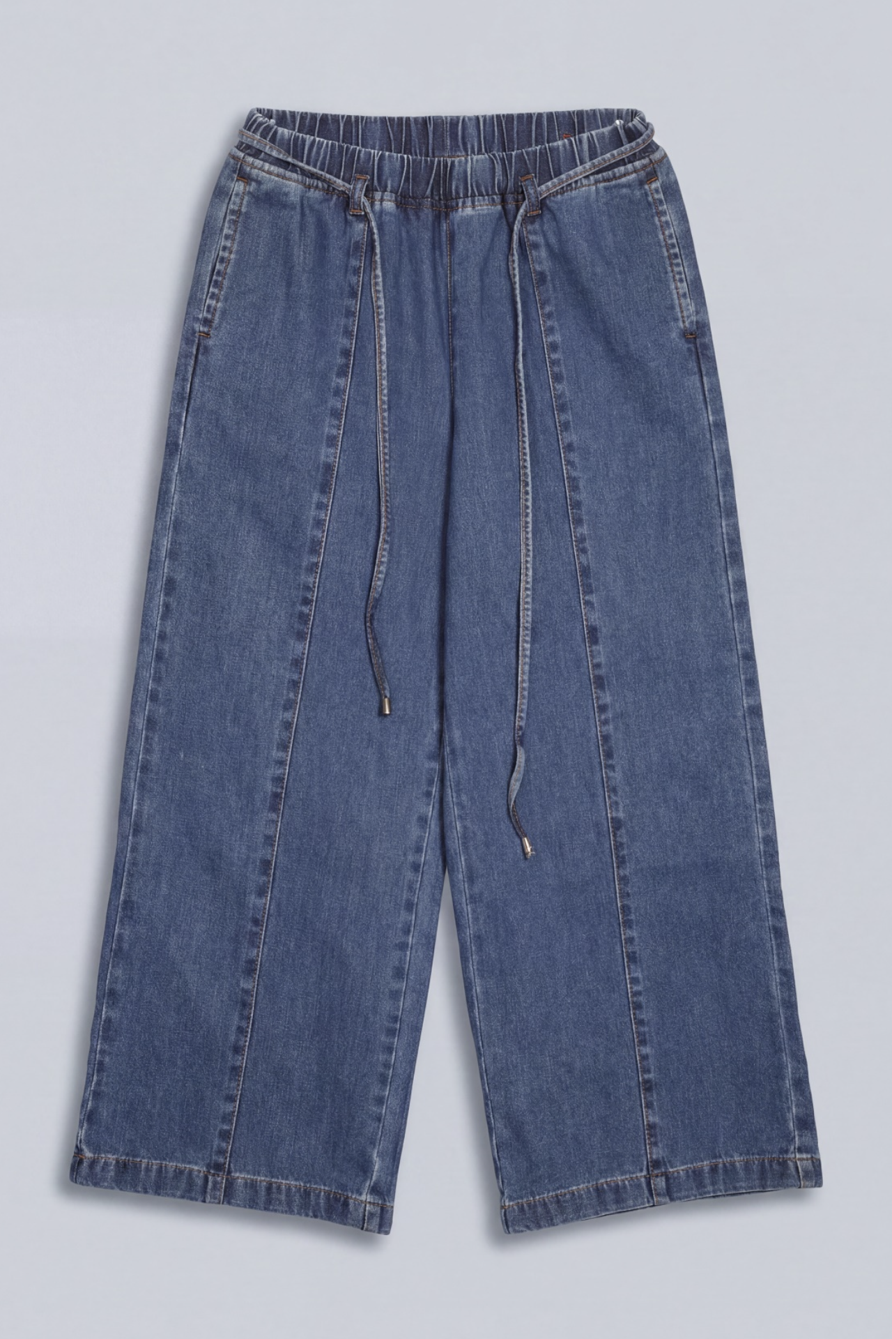 wide-leg denim culotte